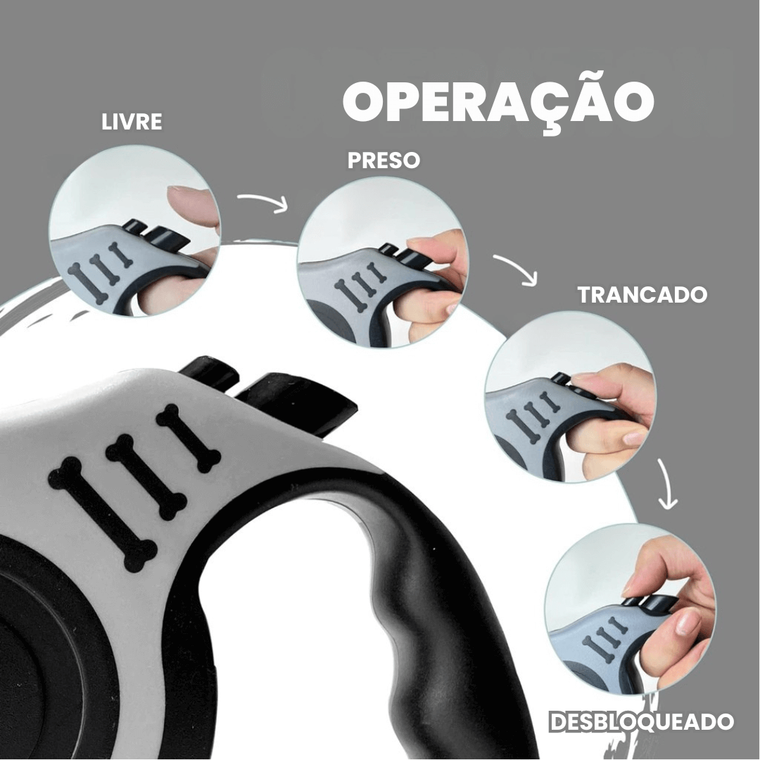 Vai & Vem™ | Coleira retrátil