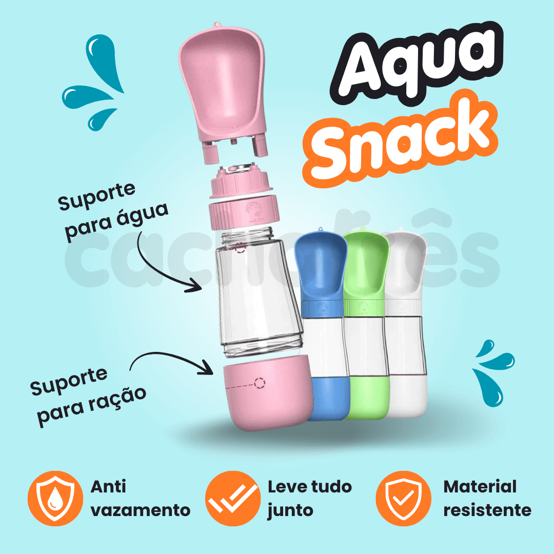 Aqua Snack™ | Garrafa com suporte para ração - Cachorrês