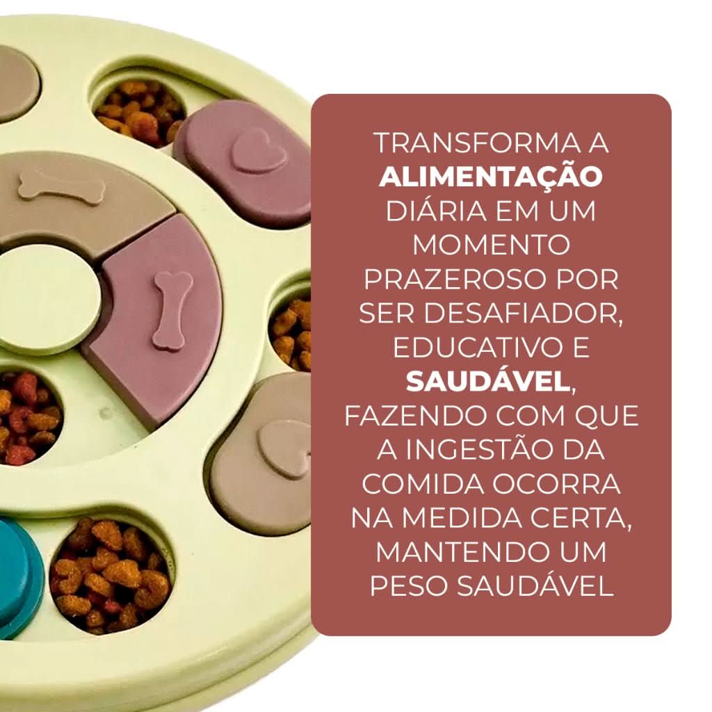 Mastiga Bem™ | Comedouro educativo lento - Cachorrês