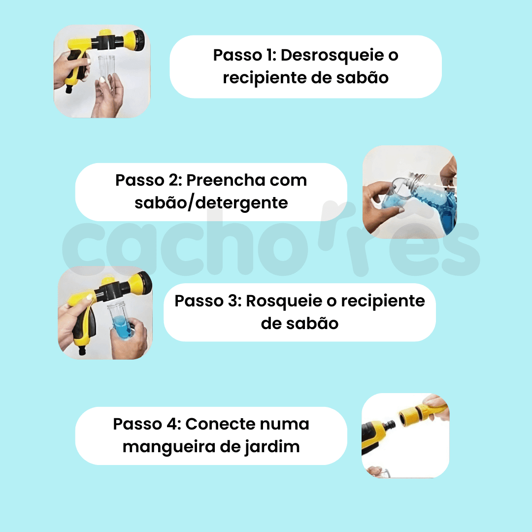 Pet Jet™ | Pistola de esguicho com dispenser - Cachorrês