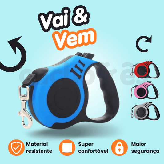 Vai & Vem™ | Coleira retrátil - Cachorrês